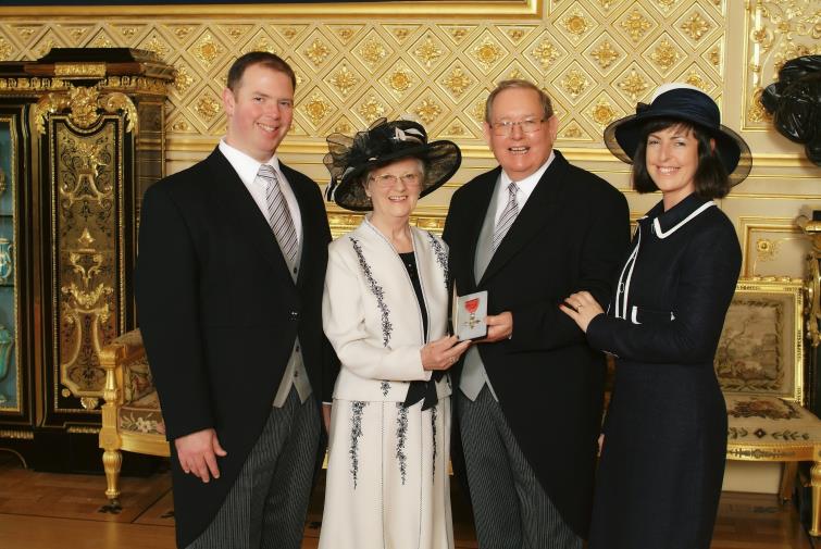 John Davies, his wife, son and daughter-in law at Windsor palace